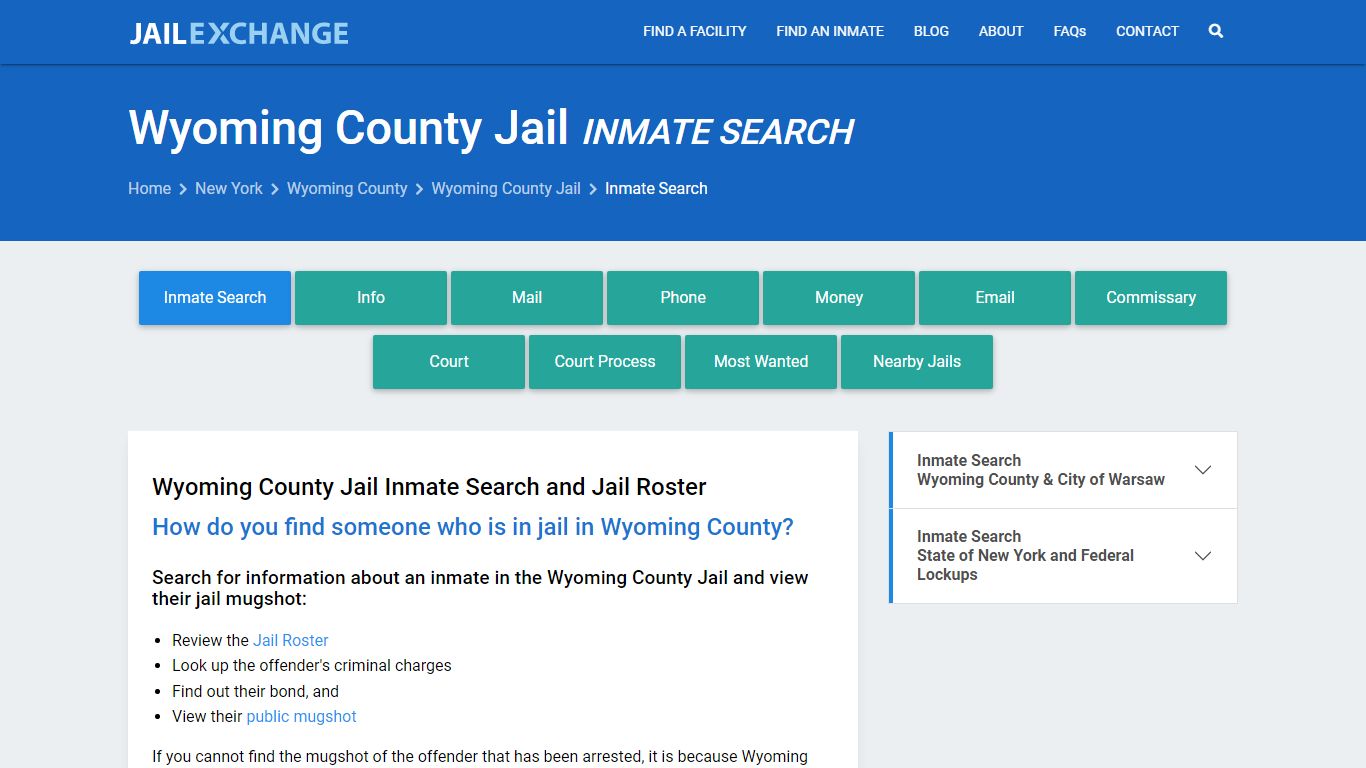 Inmate Search: Roster & Mugshots - Wyoming County Jail, NY